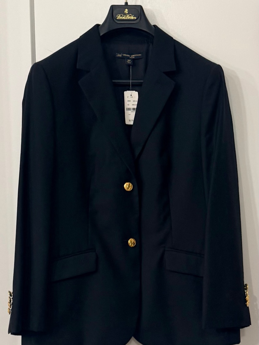 NWT Brooks Brothers 346 Wool Navy Blazer Gold Buttons Size 14P